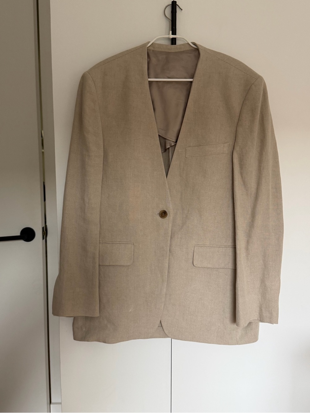 arket beige linen blazer, 34 (fits like 8)
